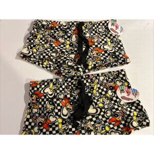 Powerpuff Girls Plush Sleep Shorts X2 Checkered Pattern Characters size LARGE